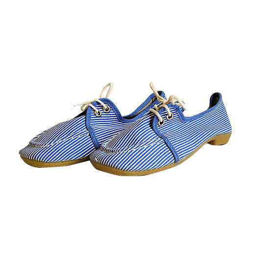 Chaussures toile bleue à rayures - pointure 33